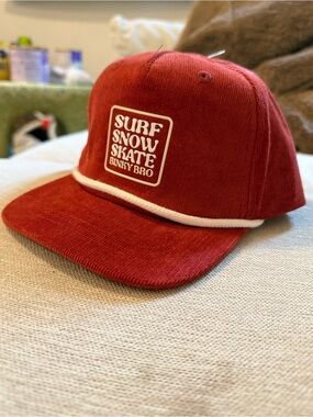 Binky Bro Kids Red Corduroy Snapback Hat - Surf Snow Skate